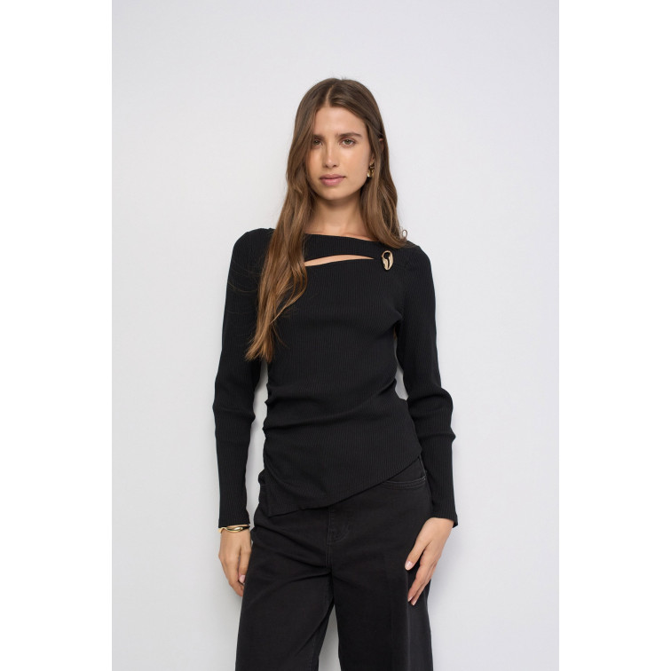 t-shirt femme  salsa jeans long sleeve with neckline meta