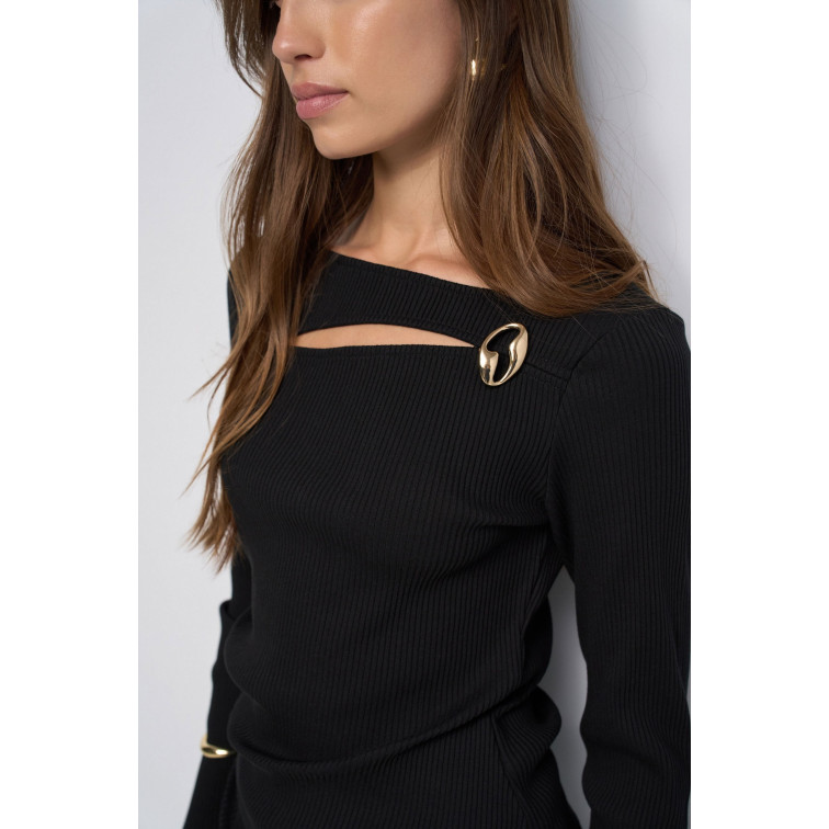 t-shirt femme  salsa jeans long sleeve with neckline meta