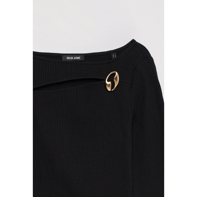 t-shirt femme  salsa jeans long sleeve with neckline meta