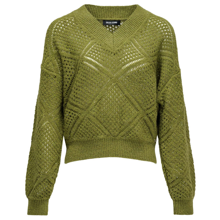 maillot femme  salsa jeans pointelle sweater with light s