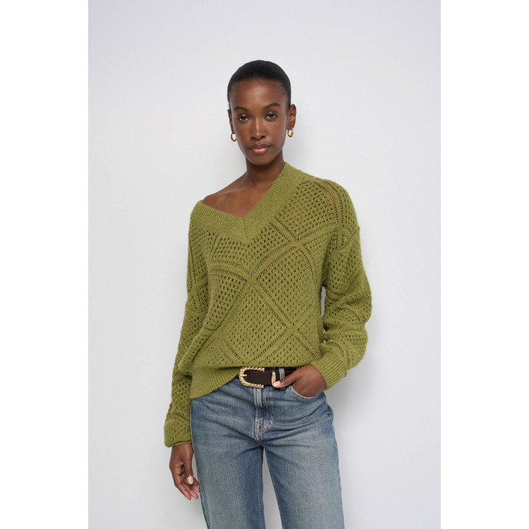 maillot femme  salsa jeans pointelle sweater with light s