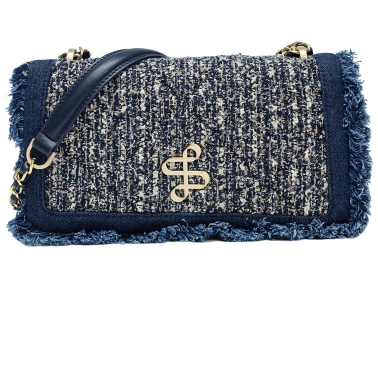 sac à main femme  salsa jeans tweed crossbody bag with logo