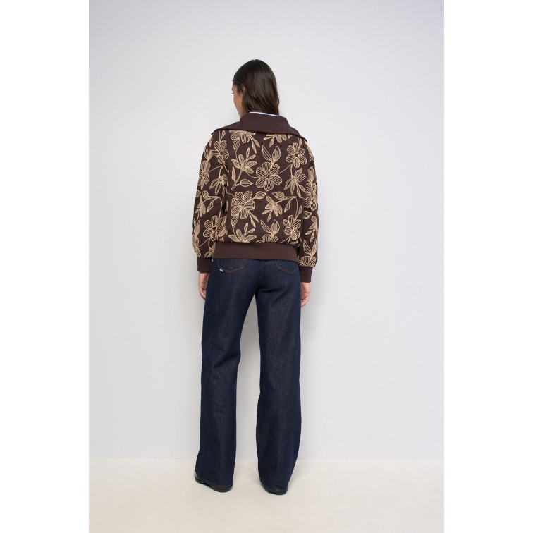 sweat-shirt femme  salsa jeans sweatshirt with floral embroid