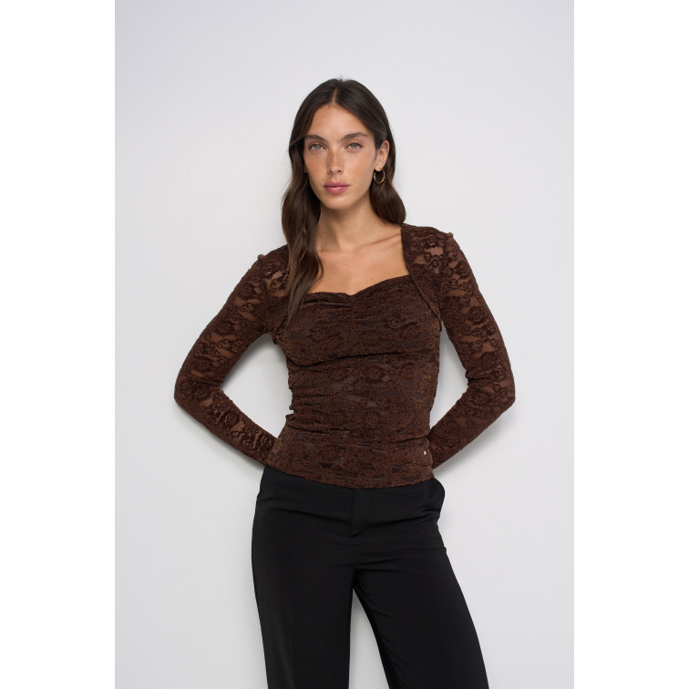 t-shirt femme  salsa jeans long sleeve mesh
