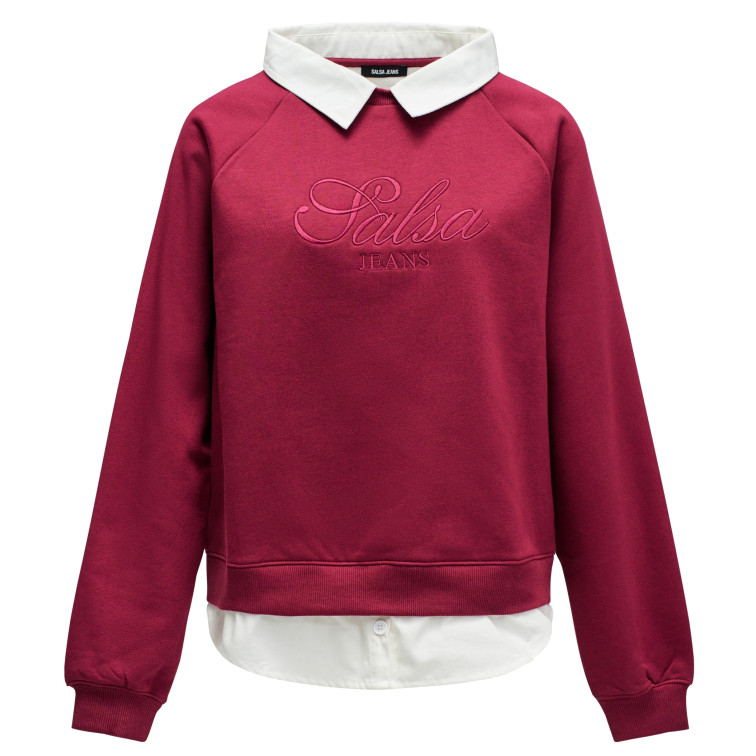 sweat-shirt femme  salsa jeans twofer sweatshirt with brandin