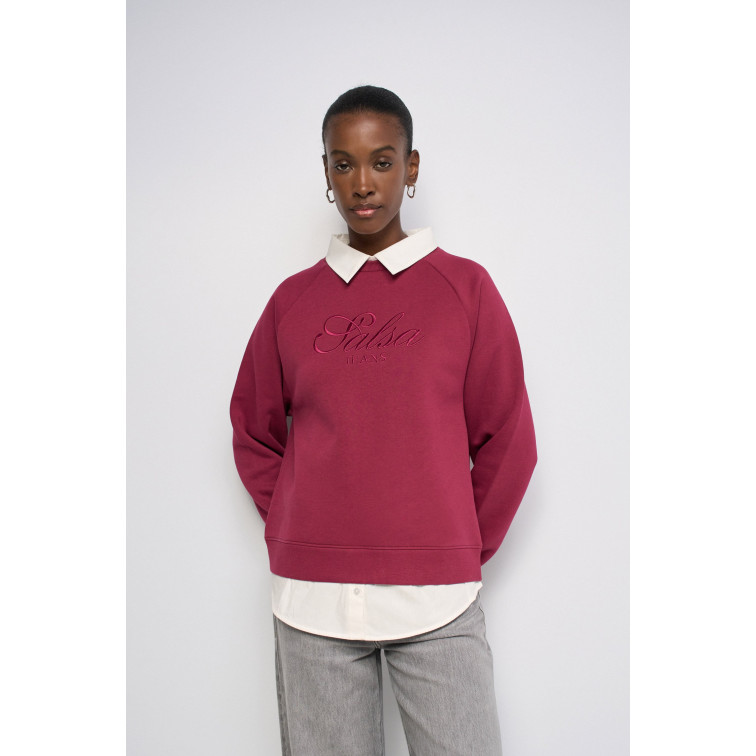 sweat-shirt femme  salsa jeans twofer sweatshirt with brandin