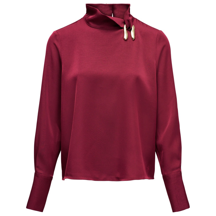 chemise femme  salsa jeans high-neck blouse with metallic