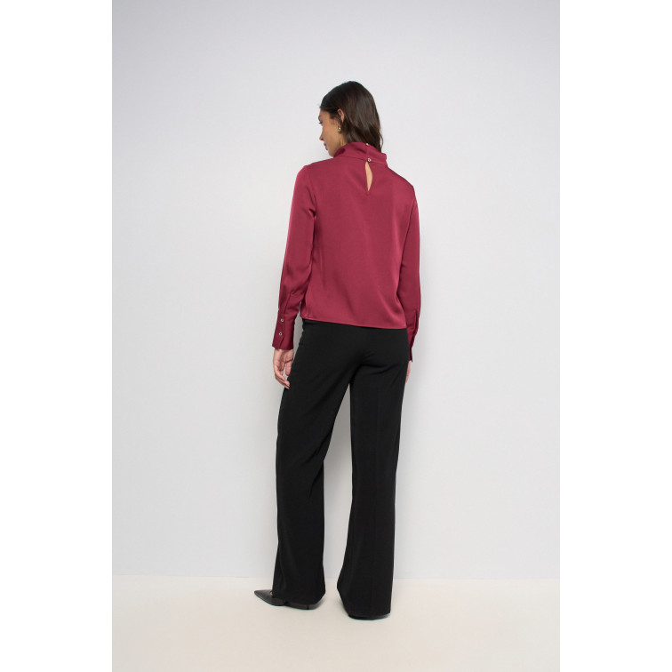 chemise femme  salsa jeans high-neck blouse with metallic
