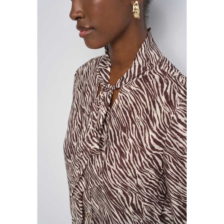 chemise femme  salsa jeans tie-neck blouse with inner top