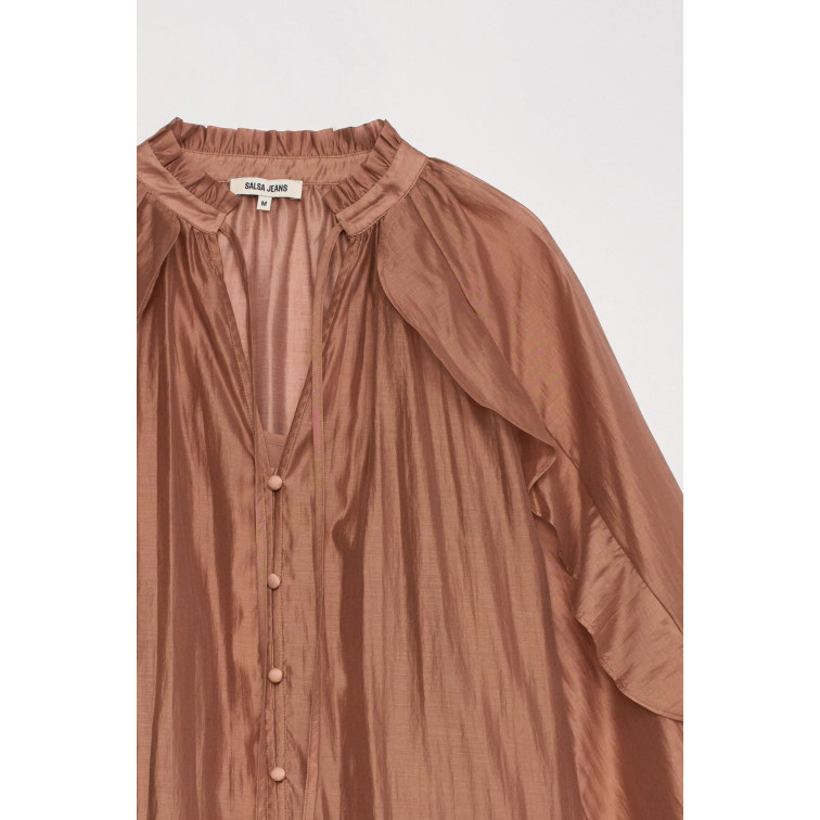 chemise femme  salsa jeans blouse with ruffles