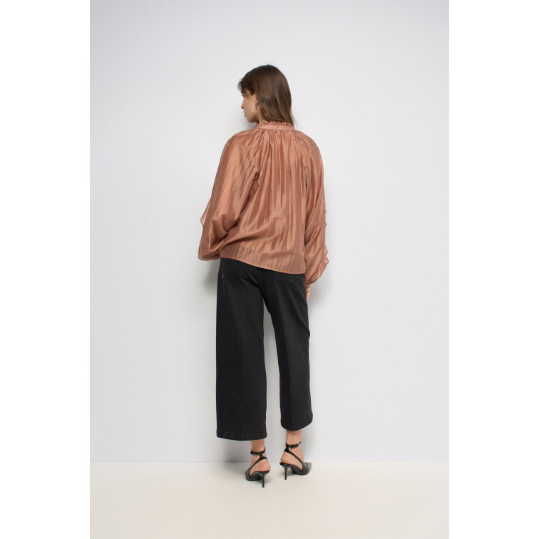 chemise femme  salsa jeans blouse with ruffles