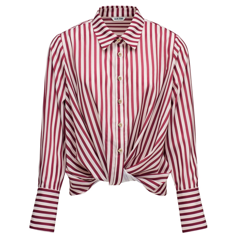 chemise femme  salsa jeans stripped satin wrap blouse