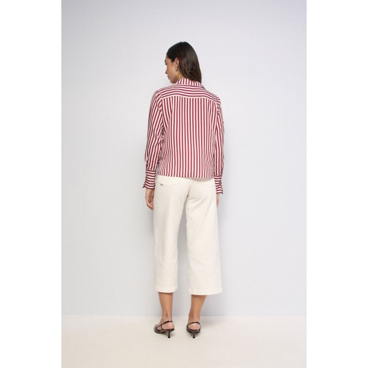 chemise femme  salsa jeans stripped satin wrap blouse