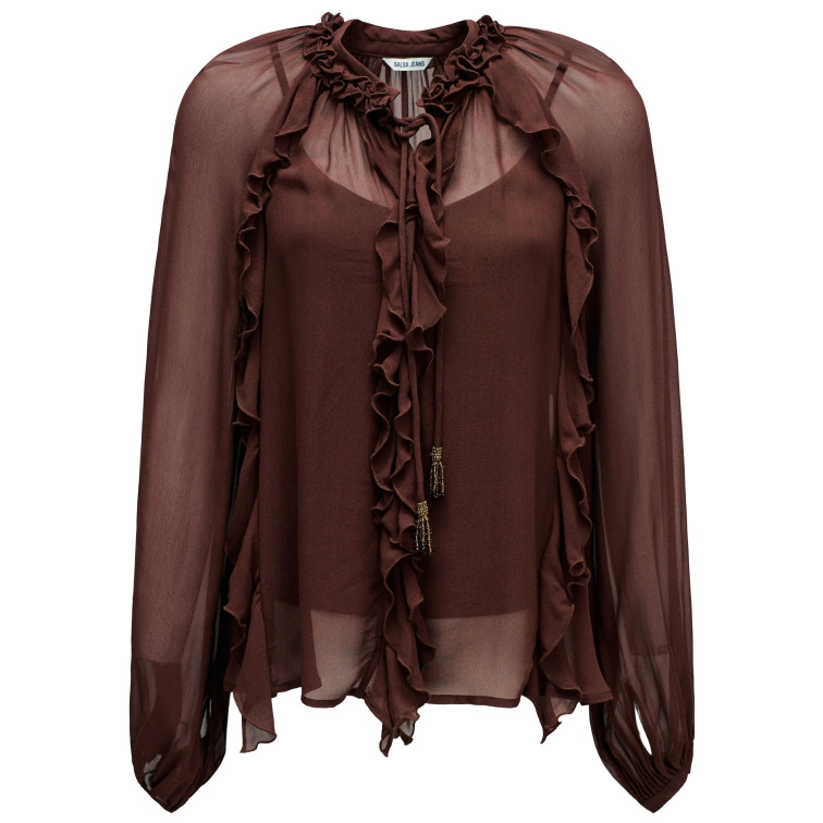 chemise femme  salsa jeans ruffle blouse with inner top
