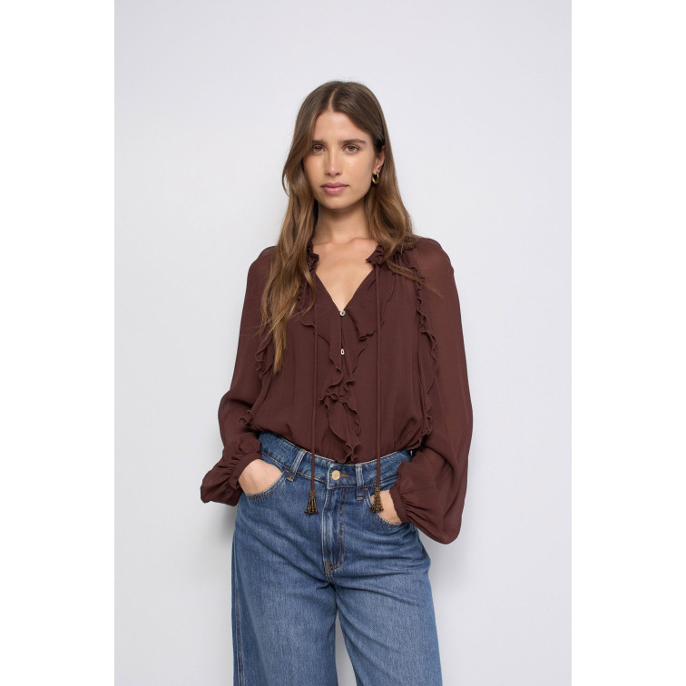 chemise femme  salsa jeans ruffle blouse with inner top