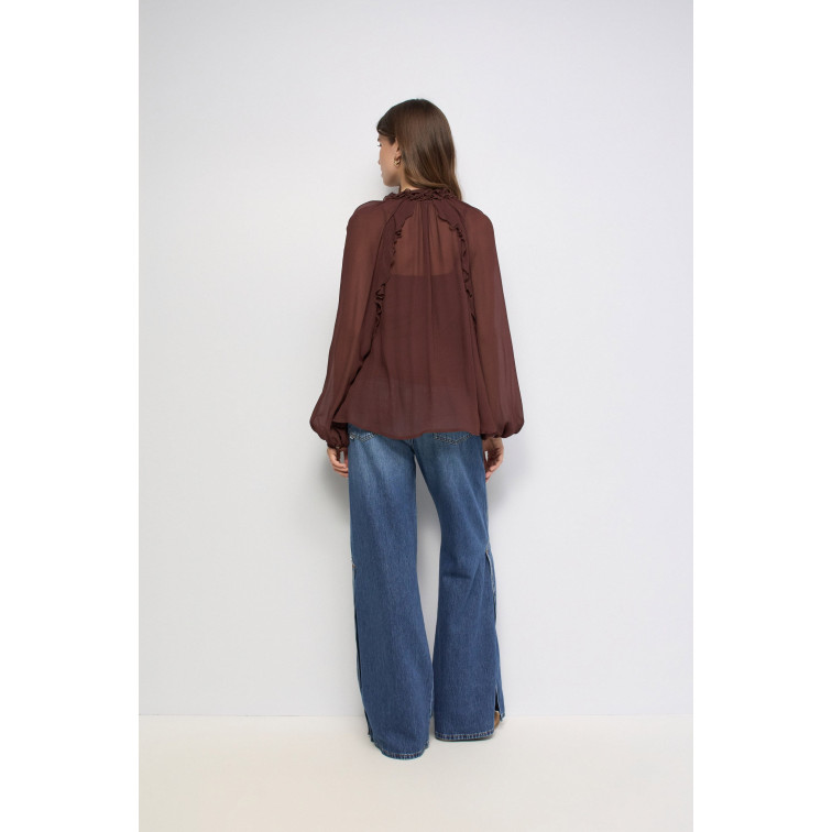 chemise femme  salsa jeans ruffle blouse with inner top
