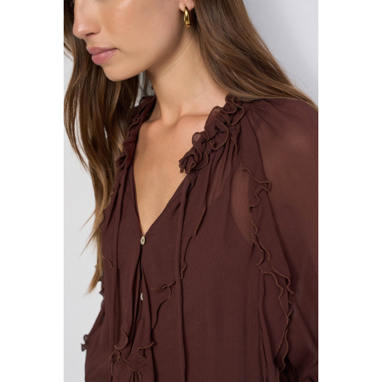 chemise femme  salsa jeans ruffle blouse with inner top