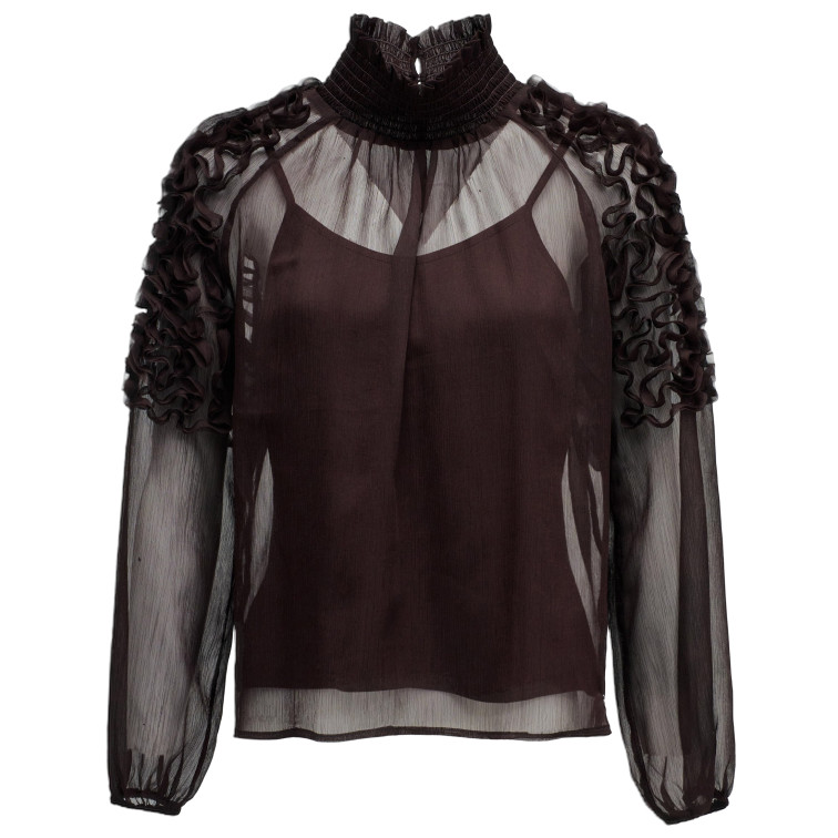 chemise femme  salsa jeans blouse w/ inner top & sleeve d
