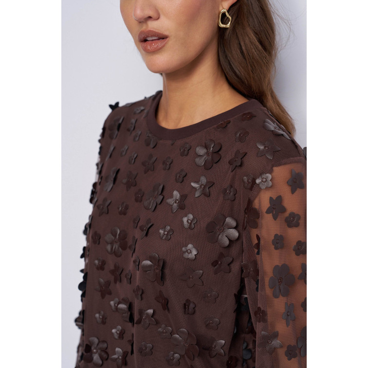 sweat-shirt femme  salsa jeans sweatshirt with 3d flowers