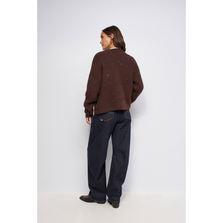  salsa jeans knit cardigan with sequins