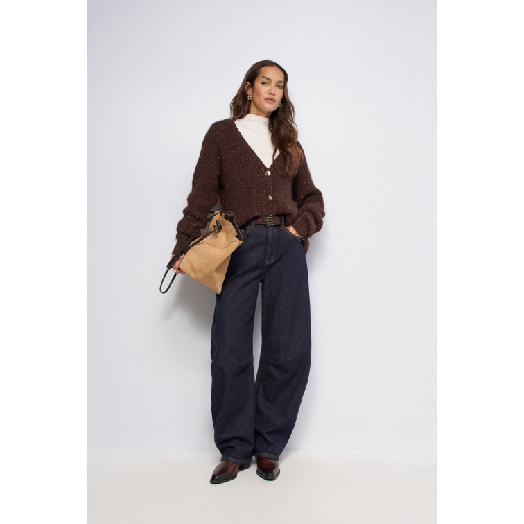  salsa jeans knit cardigan with sequins