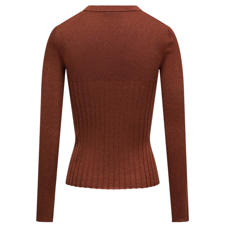 t-shirt femme  salsa jeans lurex knit long sleeve w/ fron