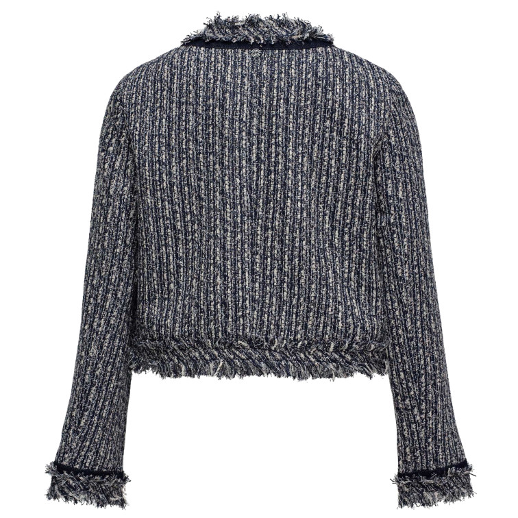 manteau femme  salsa jeans tweed jacket with fringes