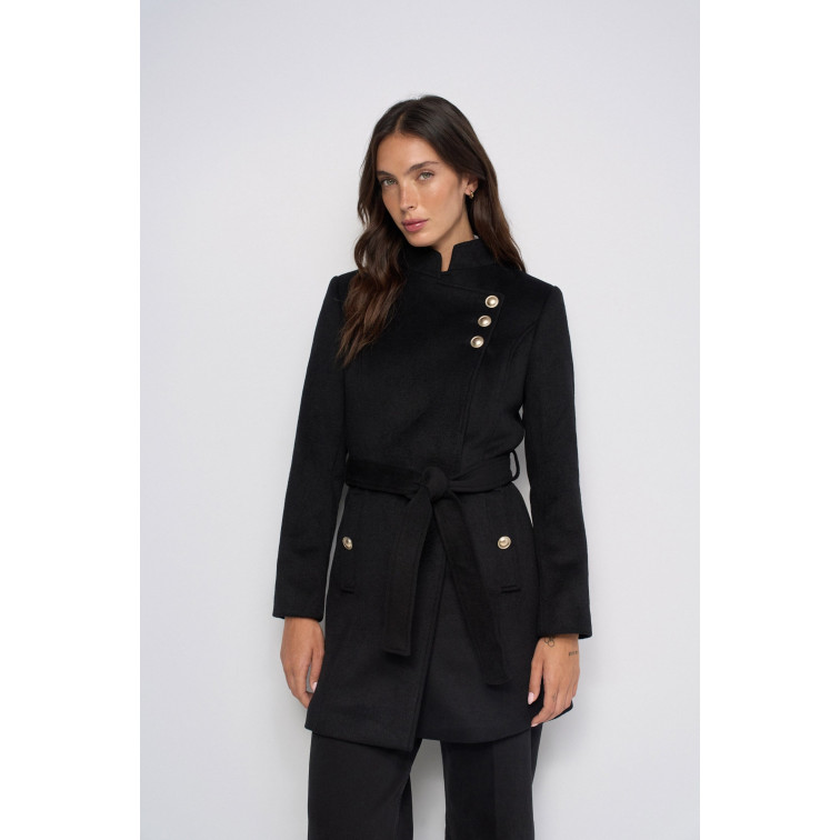 manteau femme  salsa jeans grace wool coat with buttons