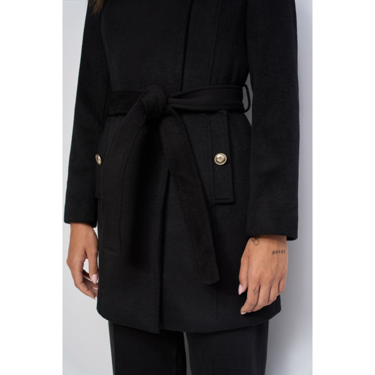 manteau femme  salsa jeans grace wool coat with buttons