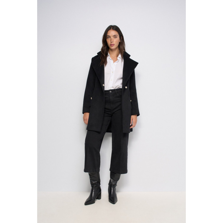 manteau femme  salsa jeans grace wool coat with buttons
