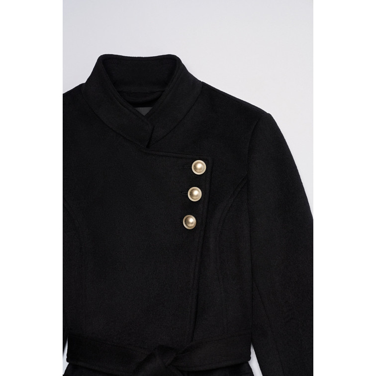 manteau femme  salsa jeans grace wool coat with buttons