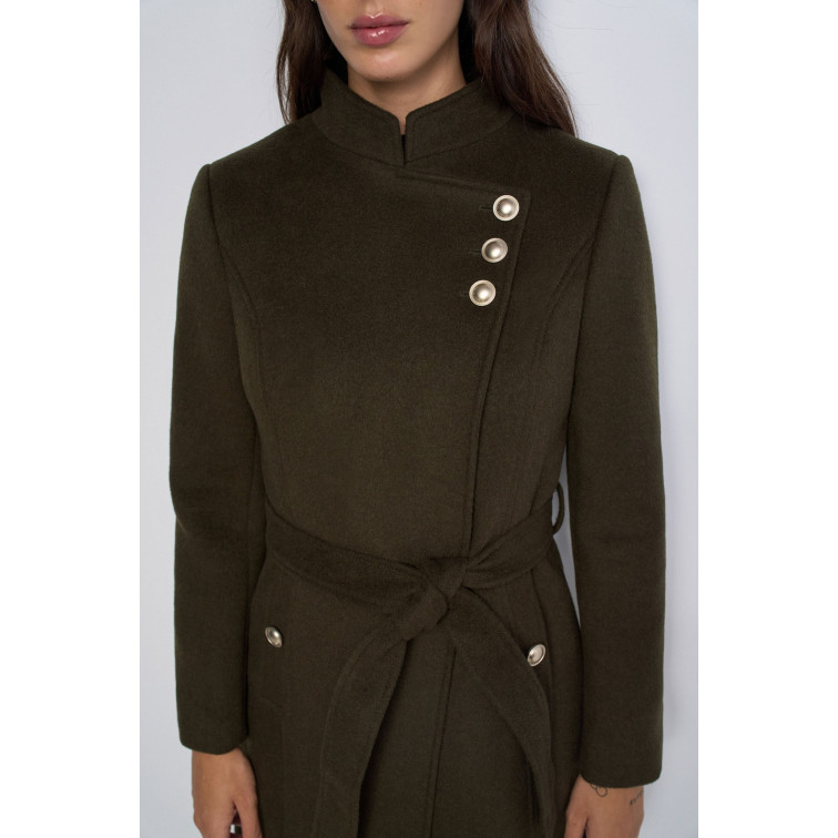 manteau femme  salsa jeans grace wool coat with buttons