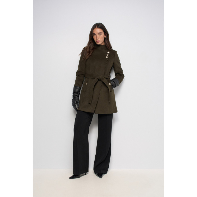 manteau femme  salsa jeans grace wool coat with buttons