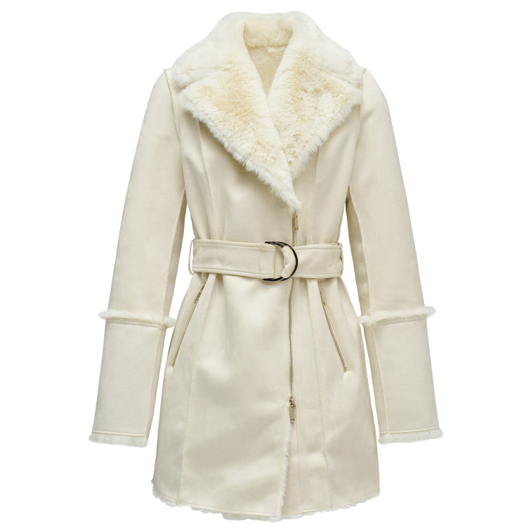 manteau femme  salsa jeans diana long shearling coat