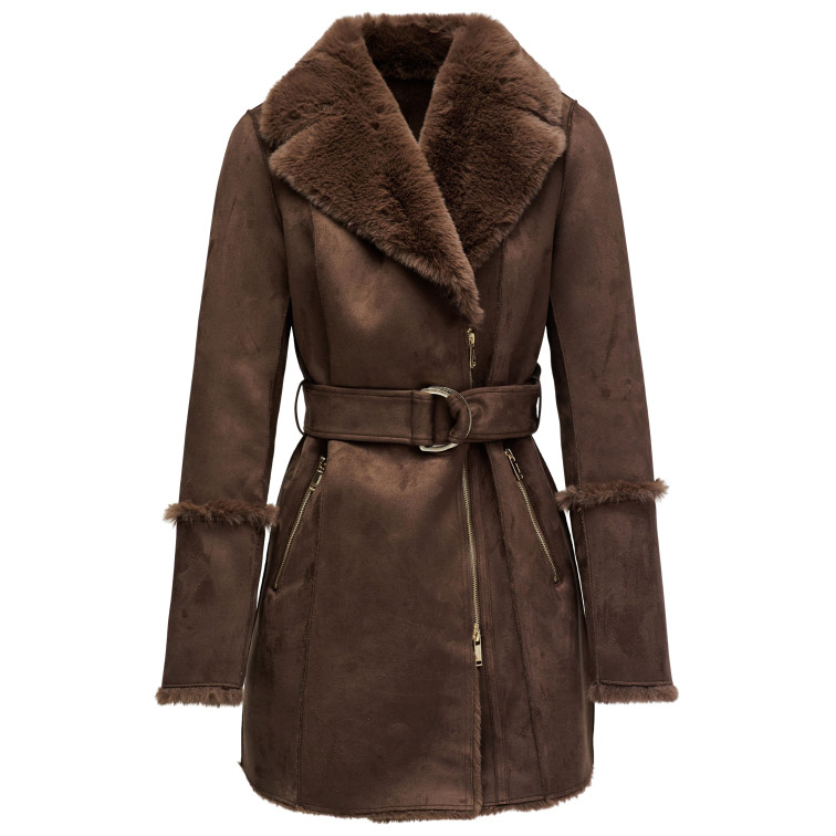 manteau femme  salsa jeans diana long shearling coat