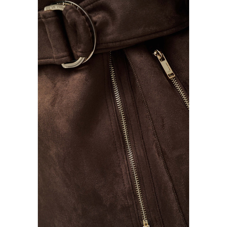 manteau femme  salsa jeans diana long shearling coat