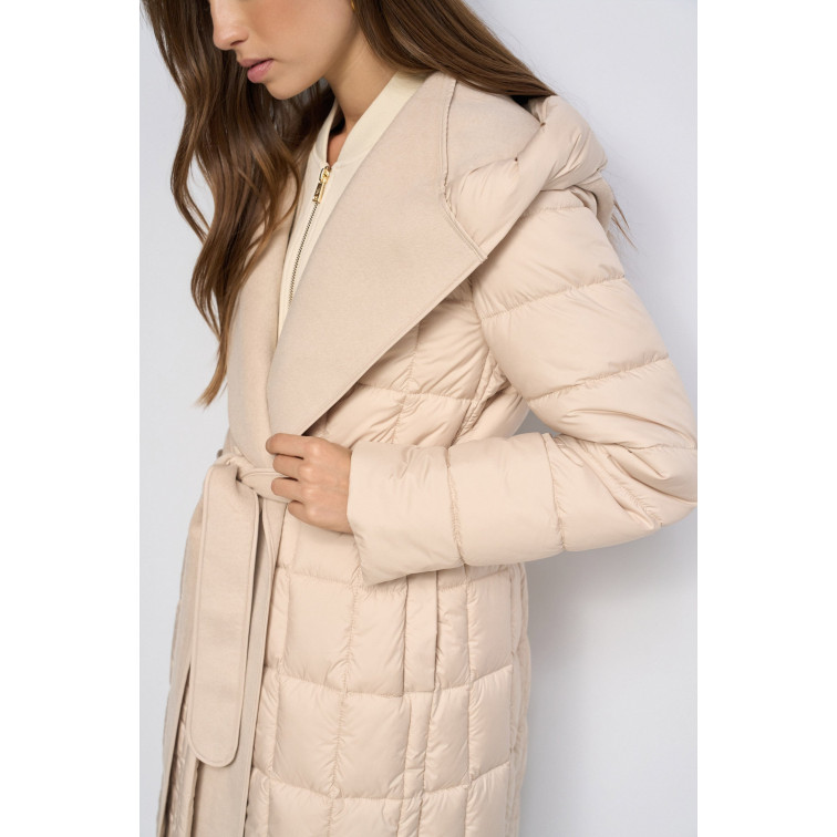 manteau femme  salsa jeans long puffer with wool scarf