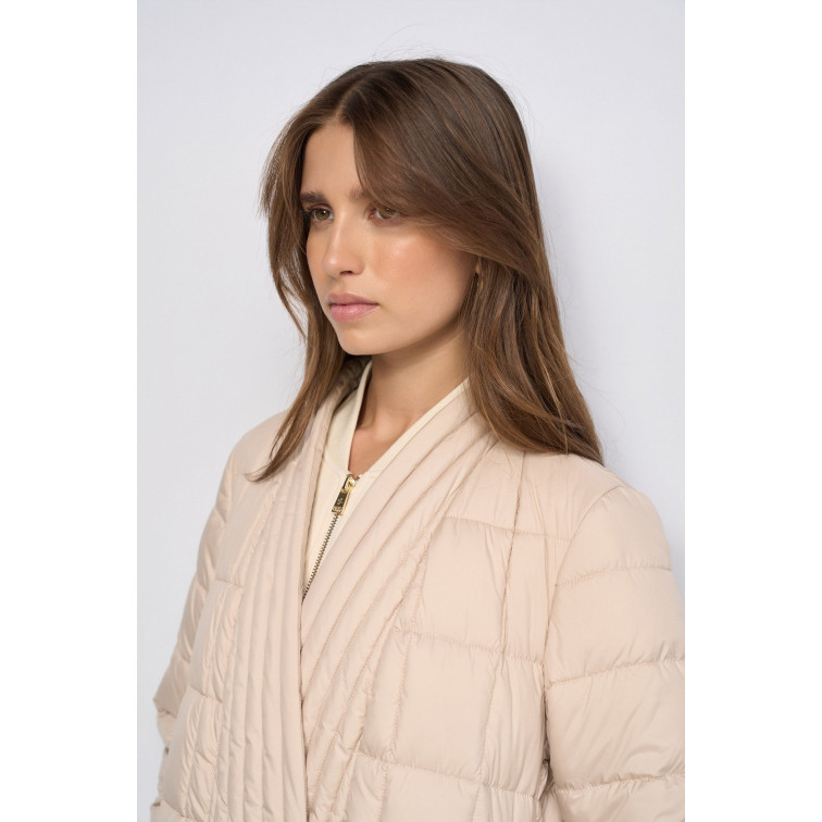 manteau femme  salsa jeans long puffer with wool scarf