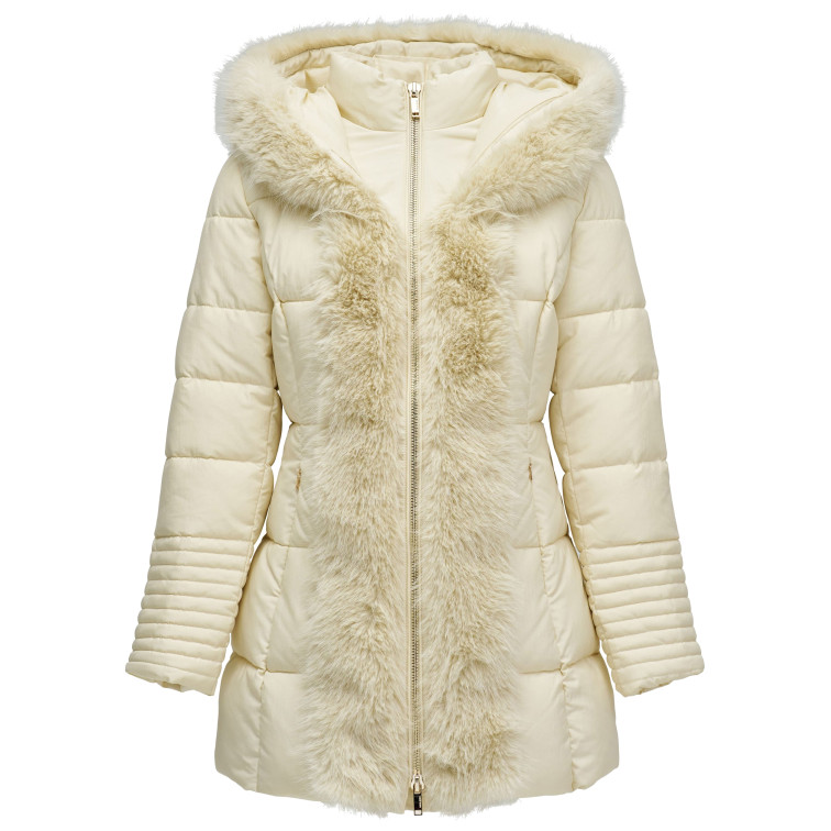 manteau femme  salsa jeans long puffer coat with front fu