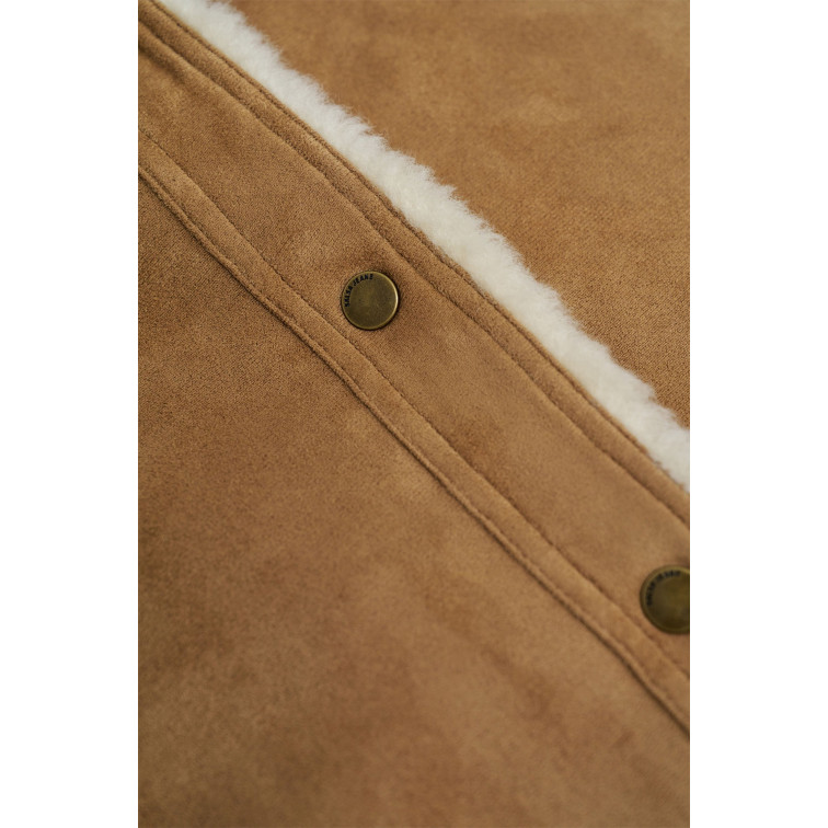 manteau femme  salsa jeans fake suede short shearling