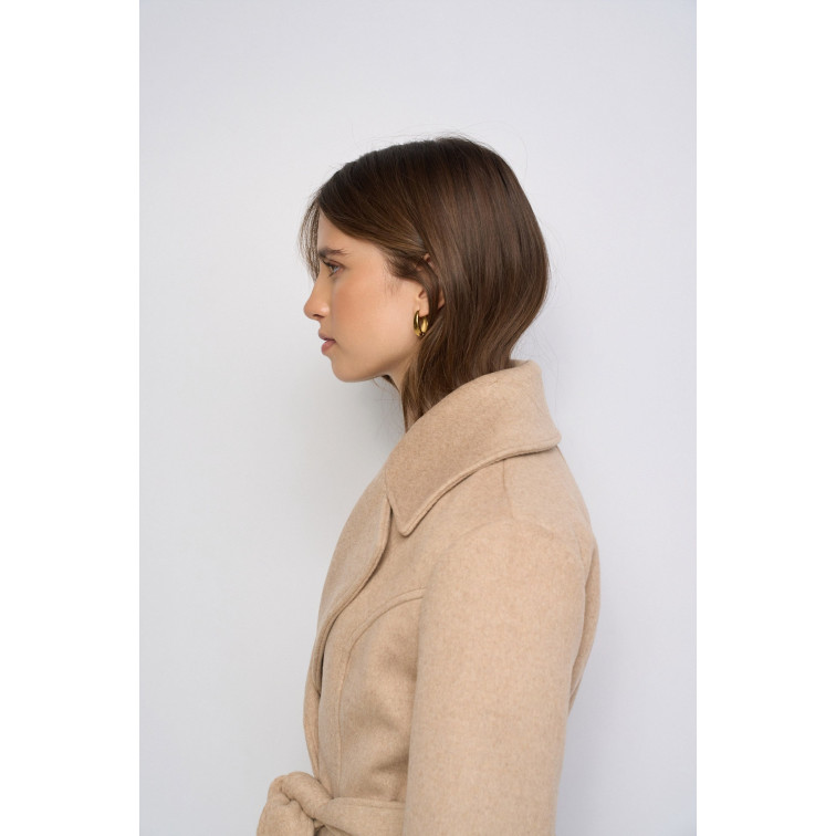 manteau femme  salsa jeans grace wool coat with fur