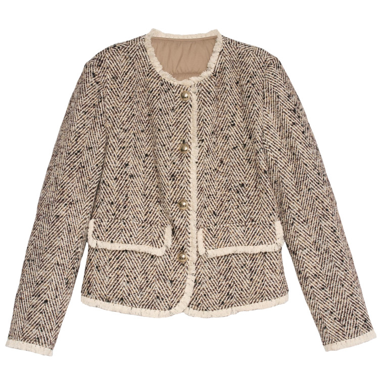 manteau femme  salsa jeans tweed wool jacket w/ padded li
