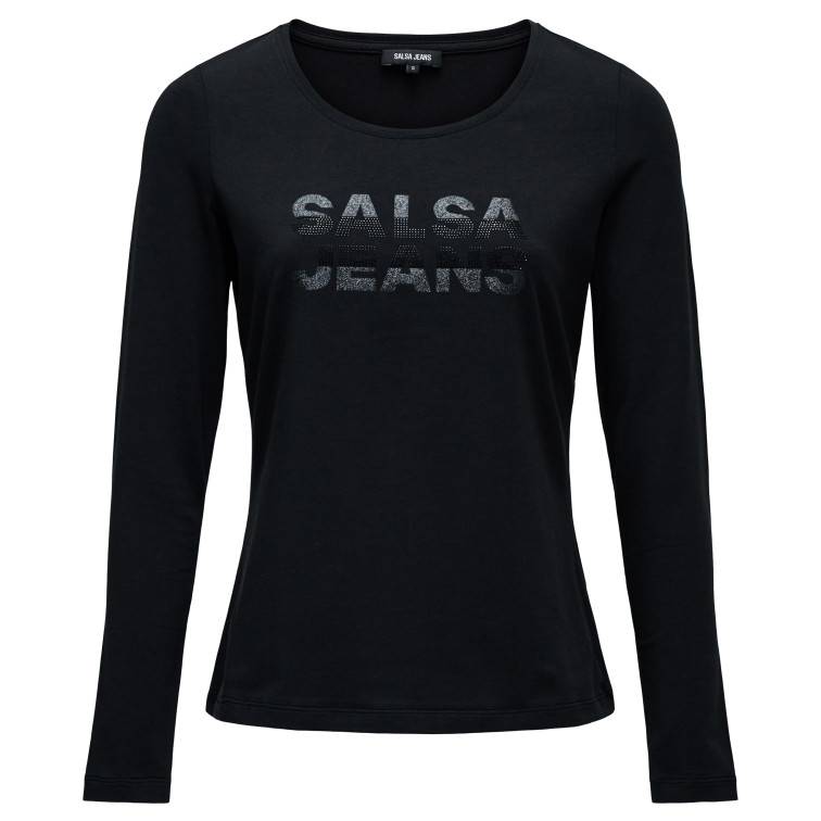 t-shirt femme  salsa jeans long sleeve with shimmery bran