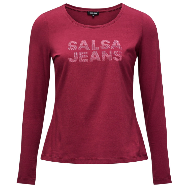 t-shirt femme  salsa jeans long sleeve with shimmery bran