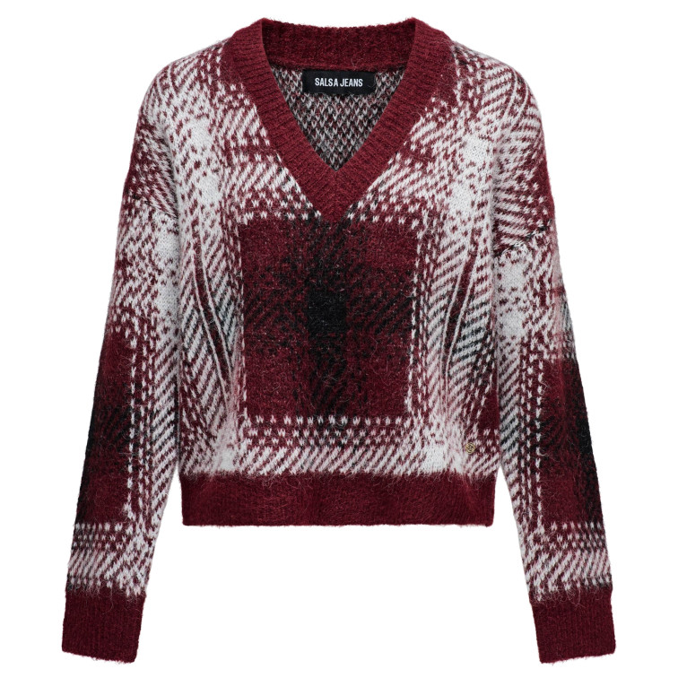 femme wool blend sweate with chess p 730