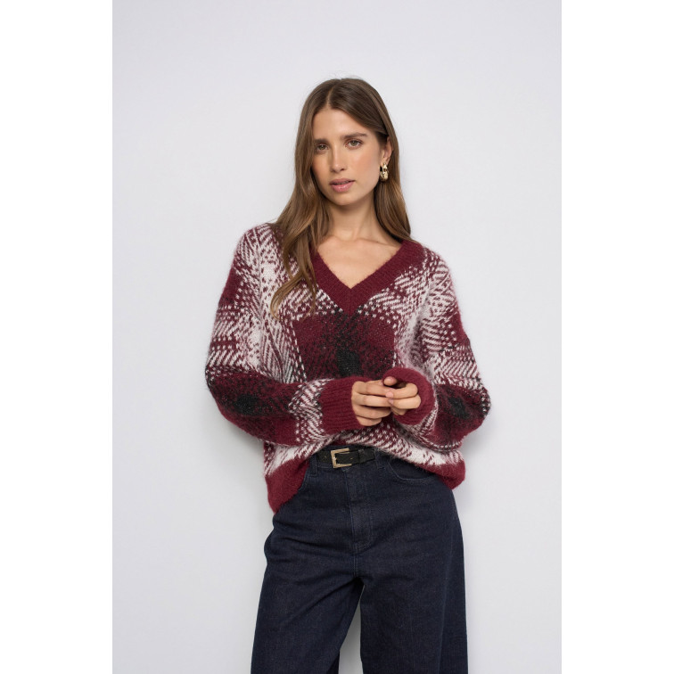 femme wool blend sweate with chess p 730