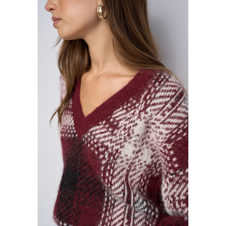 femme wool blend sweate with chess p 730