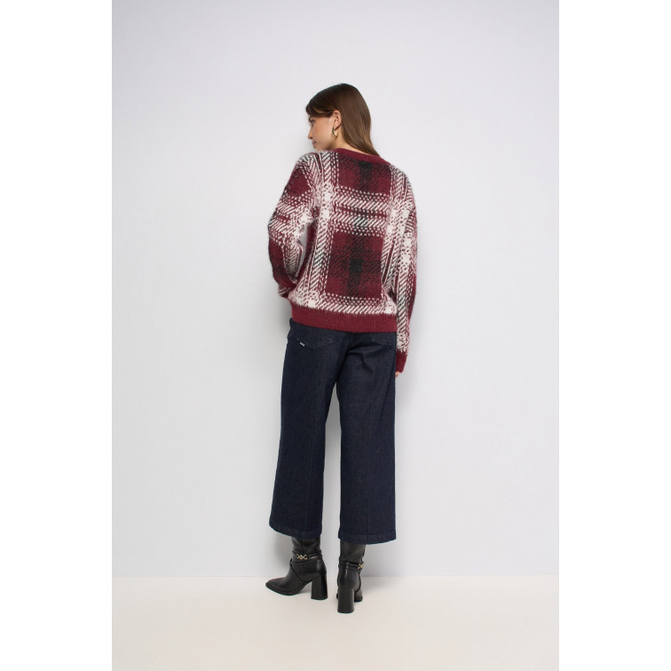 femme wool blend sweate with chess p 730
