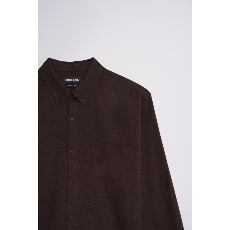 chemise homme  salsa jeans melange cotton shirt with ches