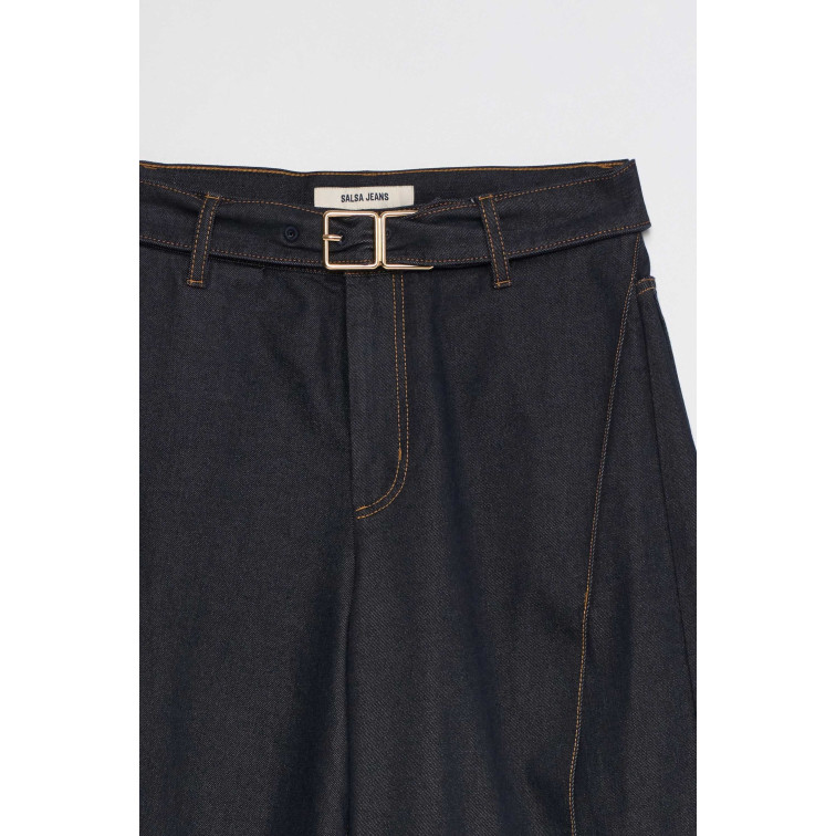 pantalon femme  salsa jeans chino cropped wide w/ side det
